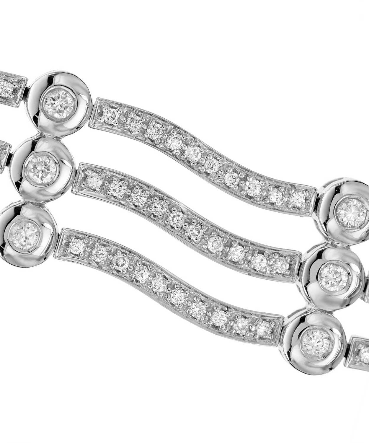 Allure Collection 2.43 ctw Diamond 14k White Gold Wave Link Bracelet View 2