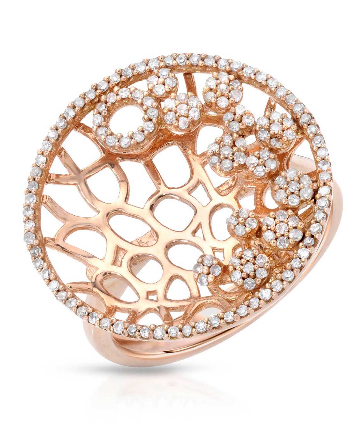 Allure Collection 0.55 ctw Diamond 14k Gold Elegant Cocktail Ring View 1