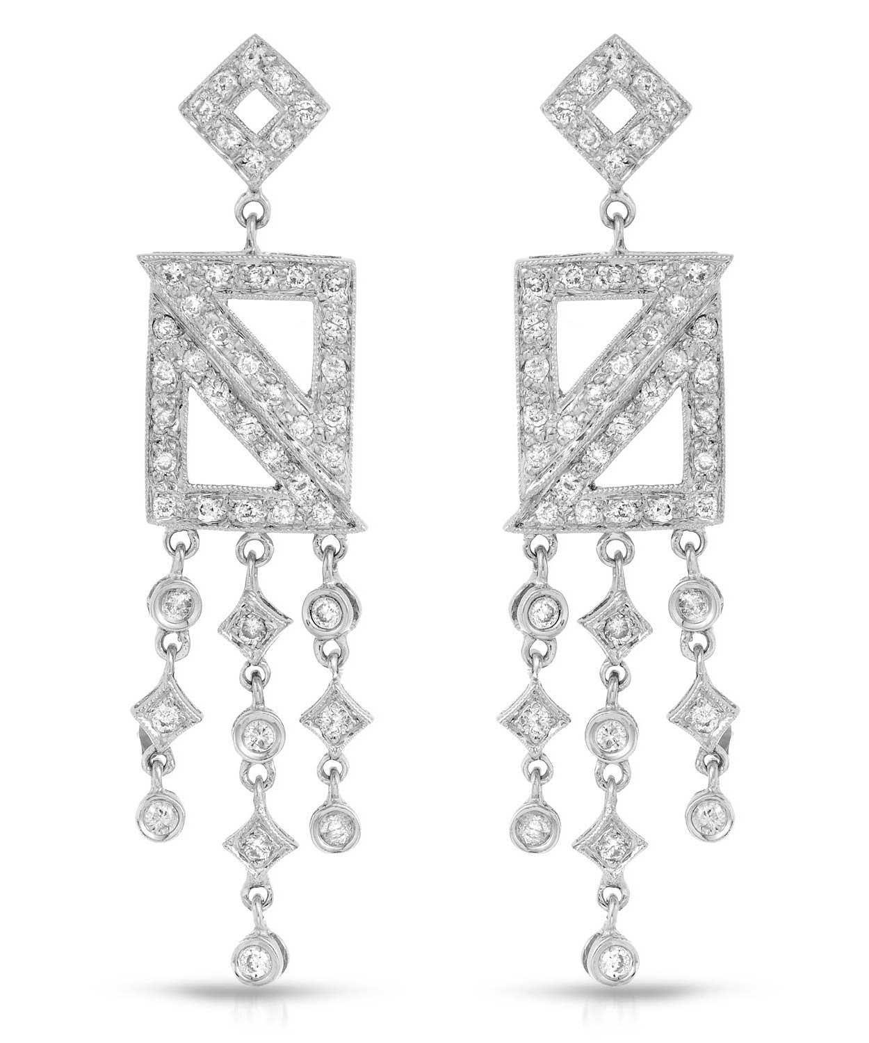 Allure Collection 0.95 ctw Diamond 18k Gold Art Deco Style Chandelier Earrings View 1