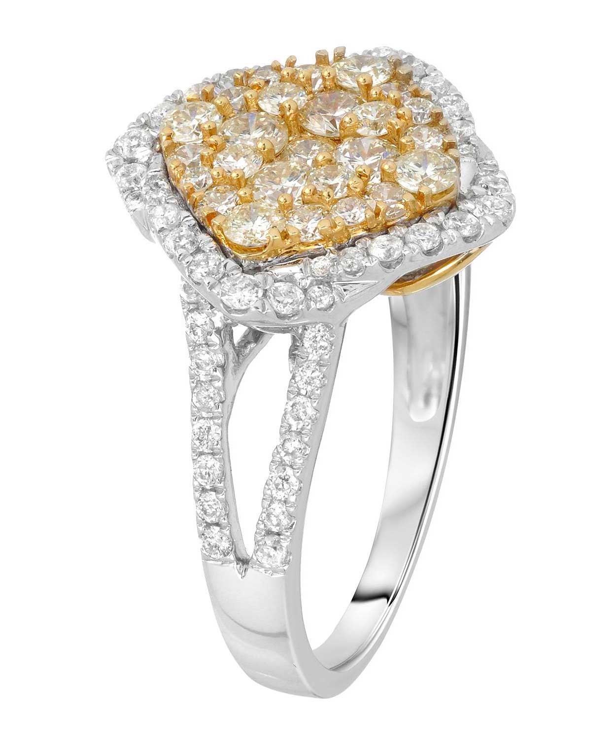 Signature Collection 1.46 ctw Fancy Yellow Diamond 14k Gold Cluster Right Hand Ring View 2