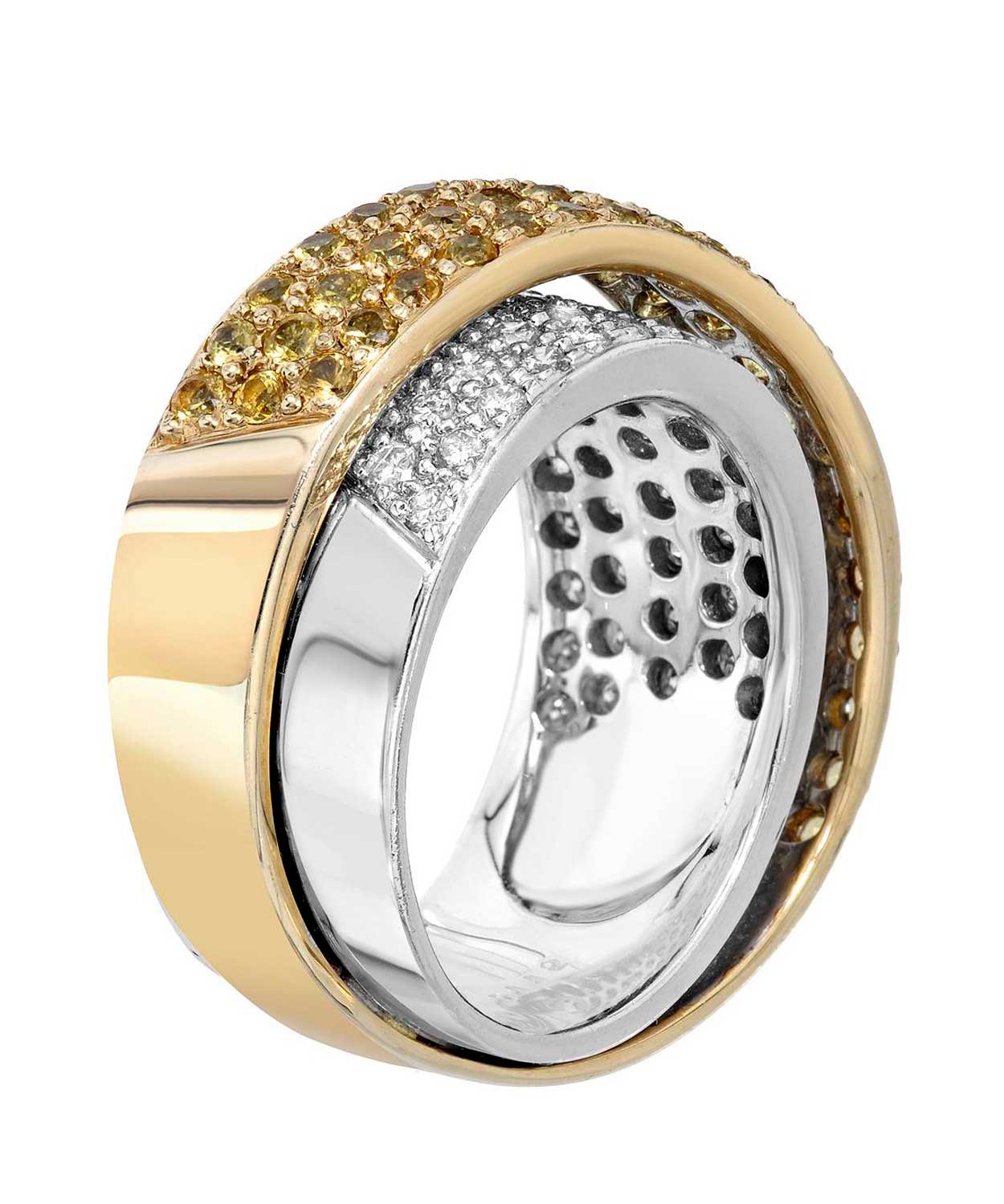 Glamour Collection 2.50 ctw Natural Yellow Sapphire and Diamond 14k Gold Statement Band View 2