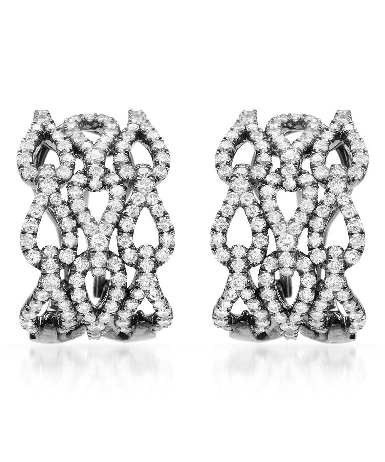 Black & White Collection 2.36 ctw Diamond 14k Gold Elegant Earrings View 1