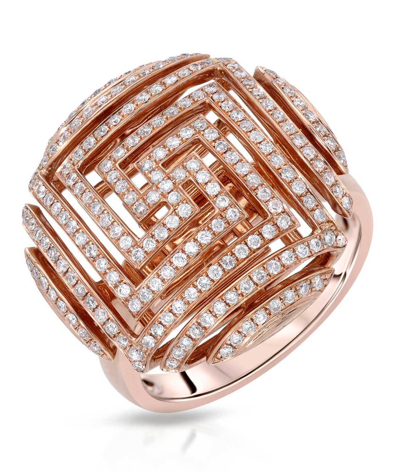 Allure Collection 0.58 ctw Diamond 14k Rose Gold Contemporary Right Hand Ring View 1