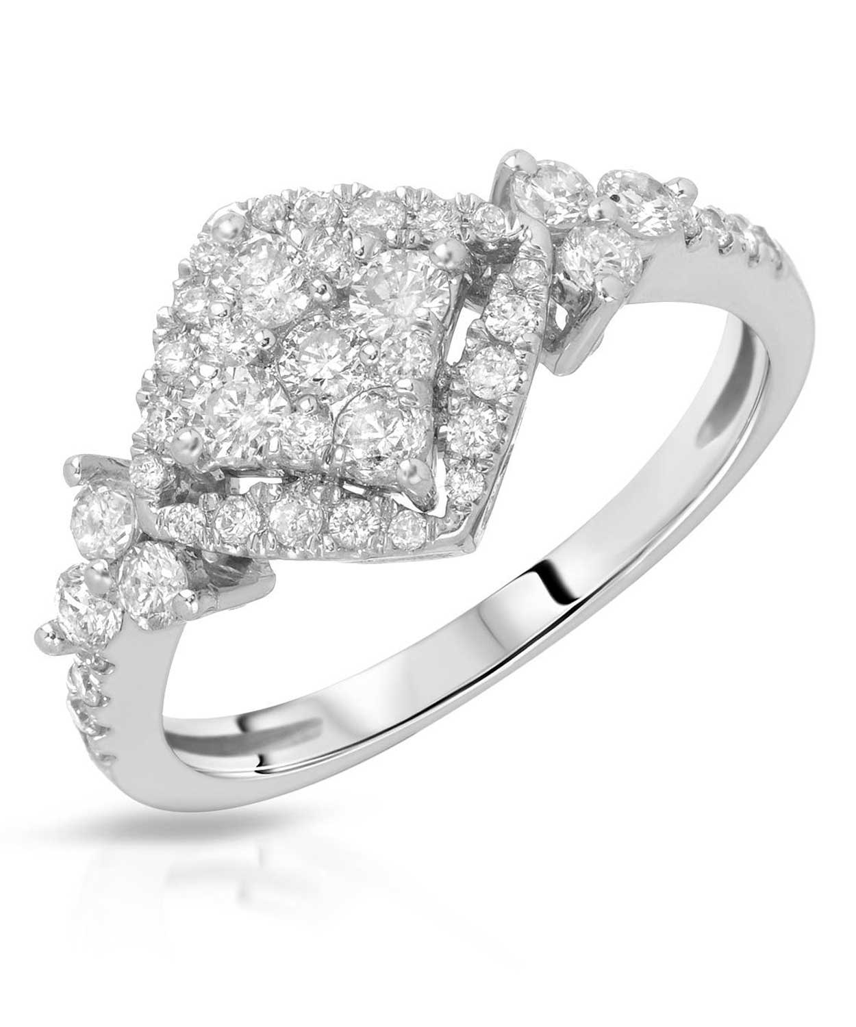 0.75 ctw Diamond 14k White Gold Contemporary Engagement Ring View 1