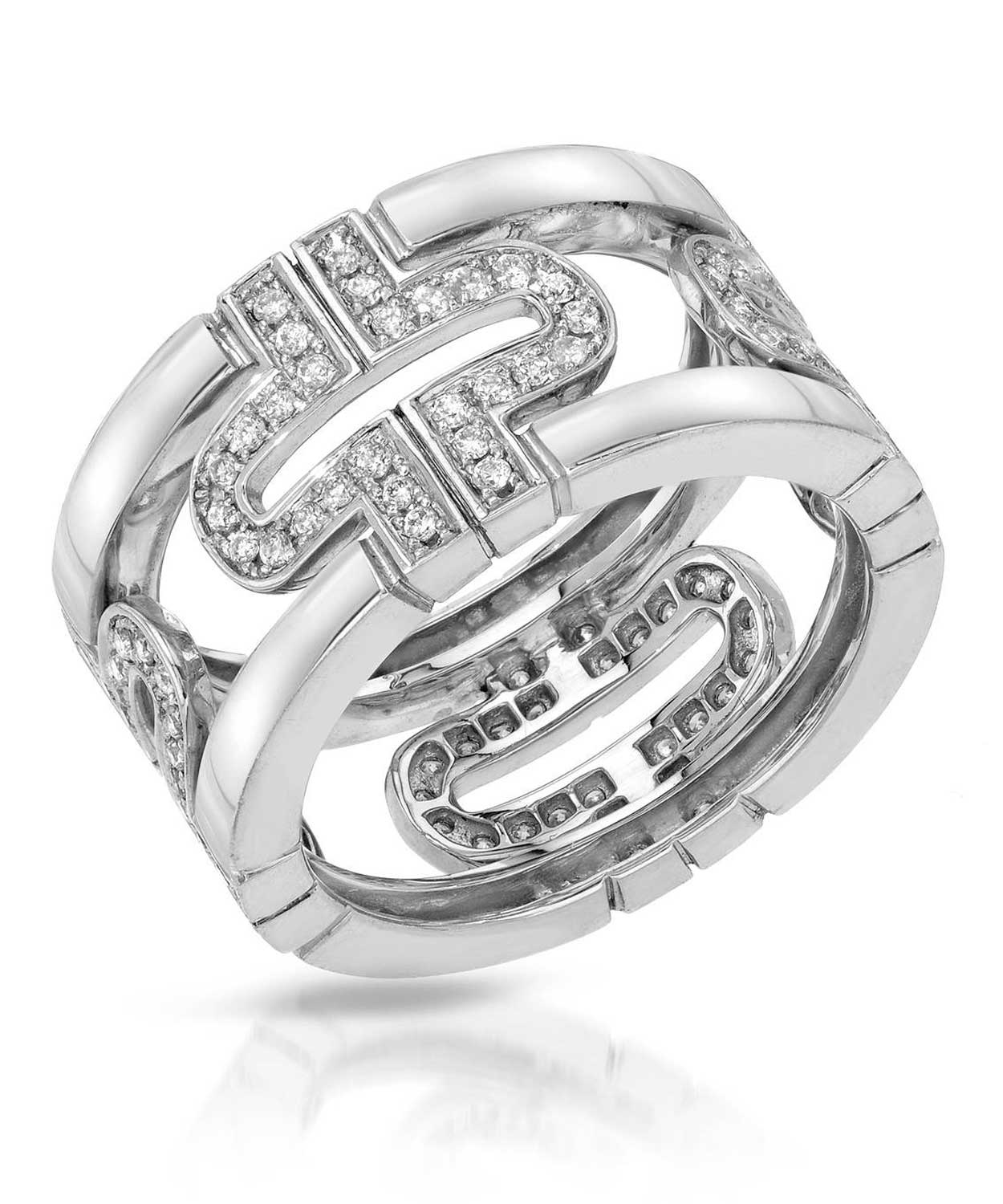 Allure Collection 0.65 ctw Diamond 14k White Gold Designer Band View 1