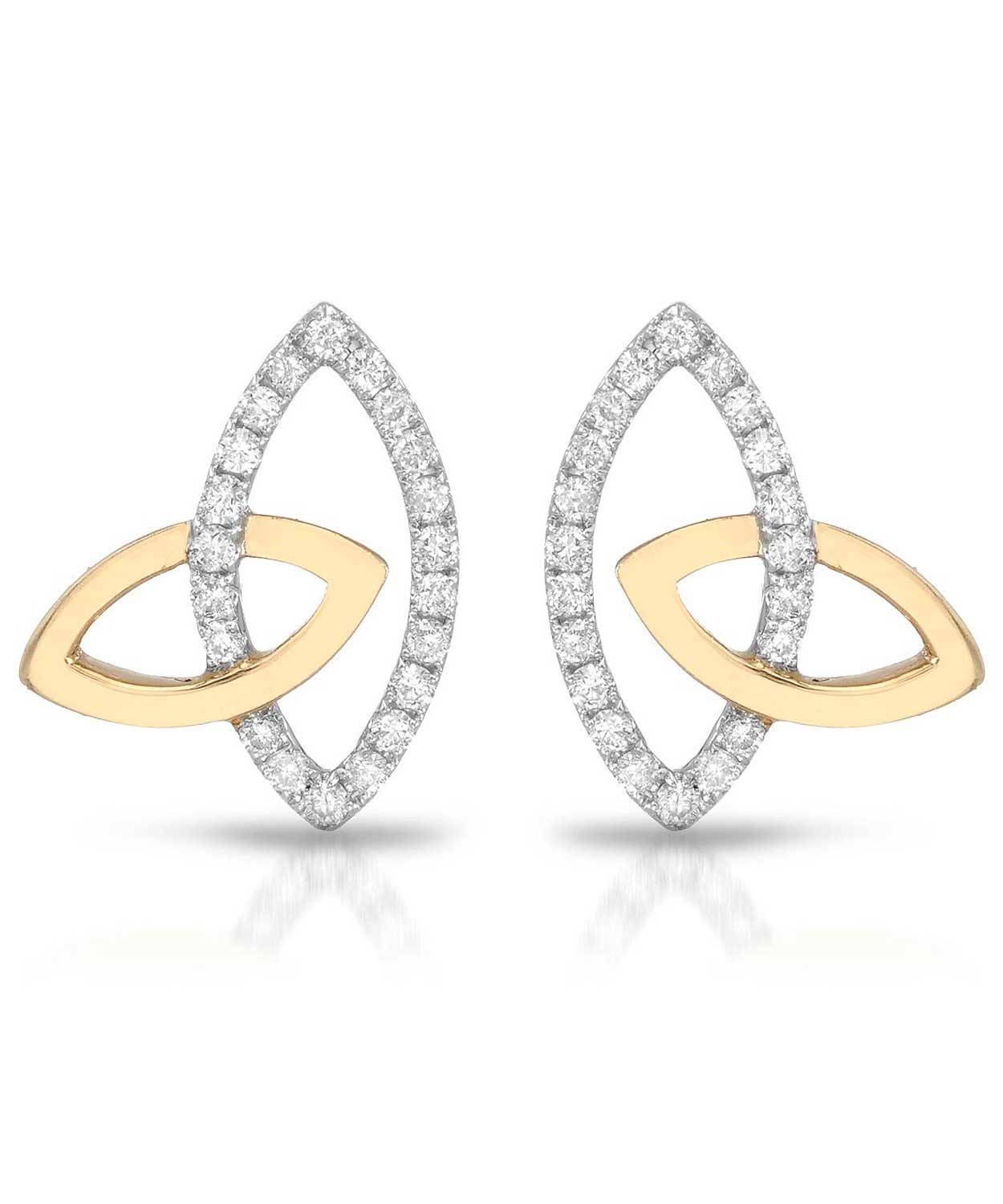 0.27 ctw Diamond 14k Two-Tone Gold Marquise Earrings View 1