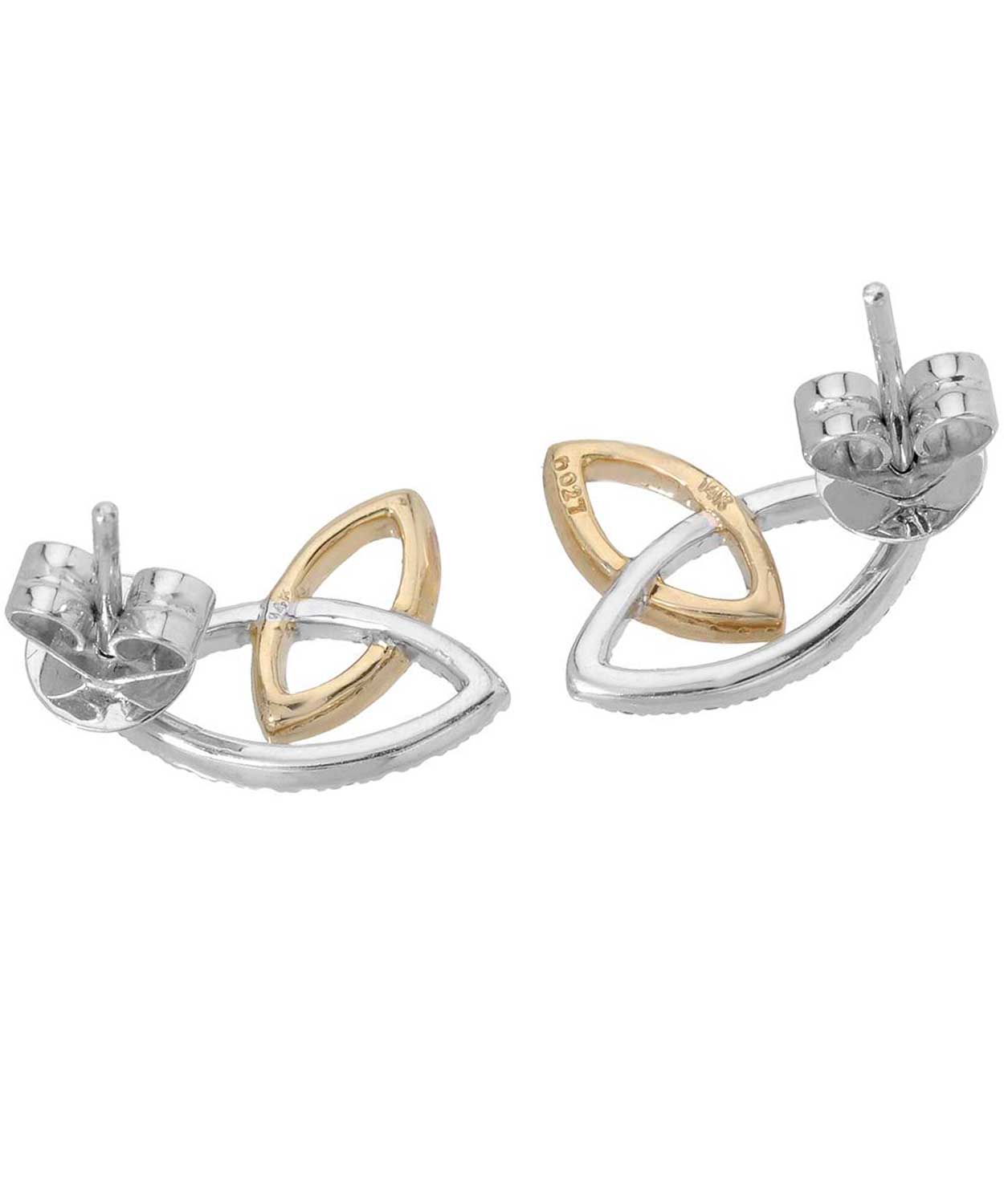 0.27 ctw Diamond 14k Two-Tone Gold Marquise Earrings View 2