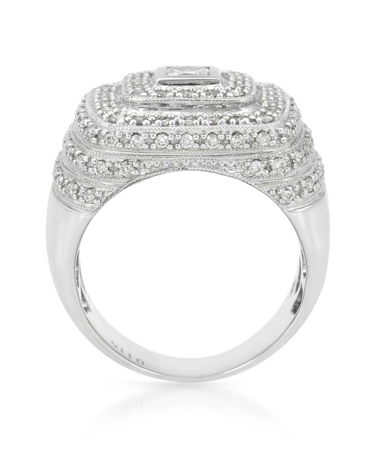 Allure Collection 1.17 ctw Diamond 14k White Gold Statement Right Hand Ring View 2