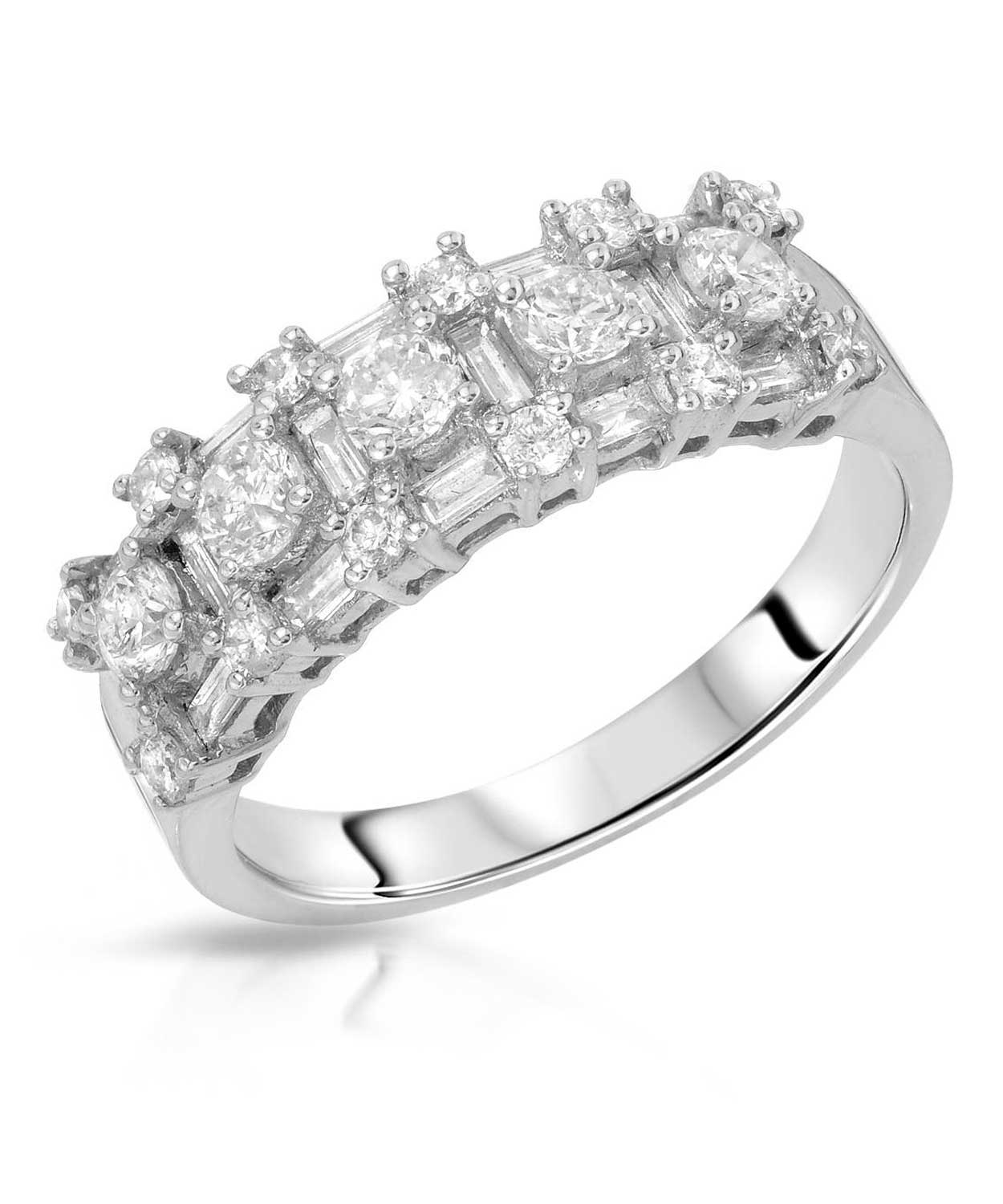 Signature Collection 1.20 ctw Diamond 18k White Gold Elegant Right Hand Ring View 1