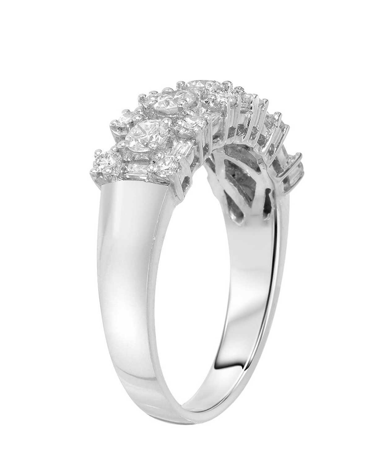 Signature Collection 1.20 ctw Diamond 18k White Gold Elegant Right Hand Ring View 2