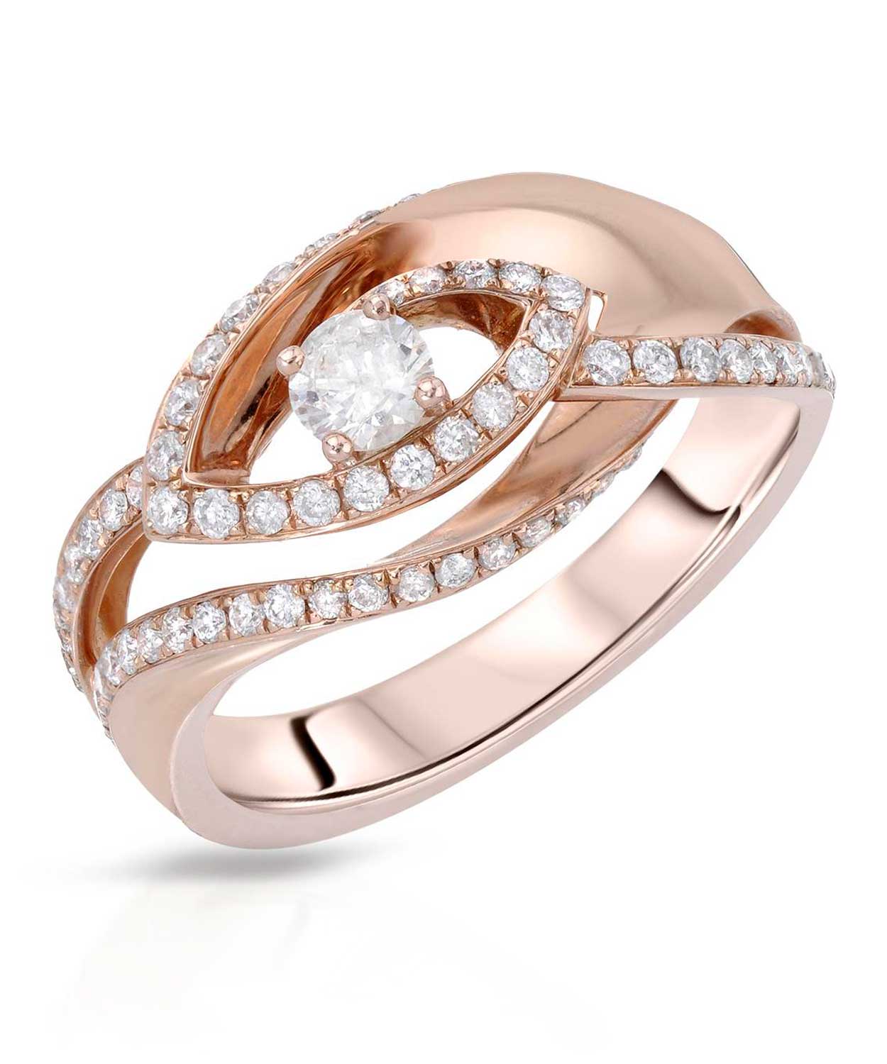0.55 ctw Diamond 14k Rose Gold Contemporary Promise Ring View 1