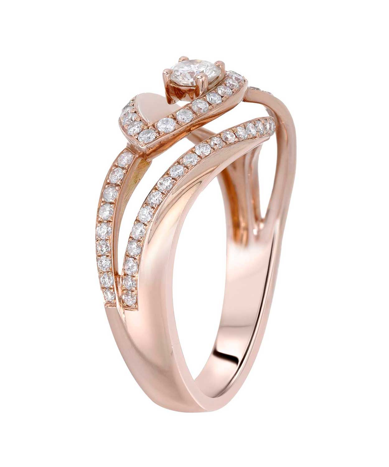 0.55 ctw Diamond 14k Rose Gold Contemporary Promise Ring View 2