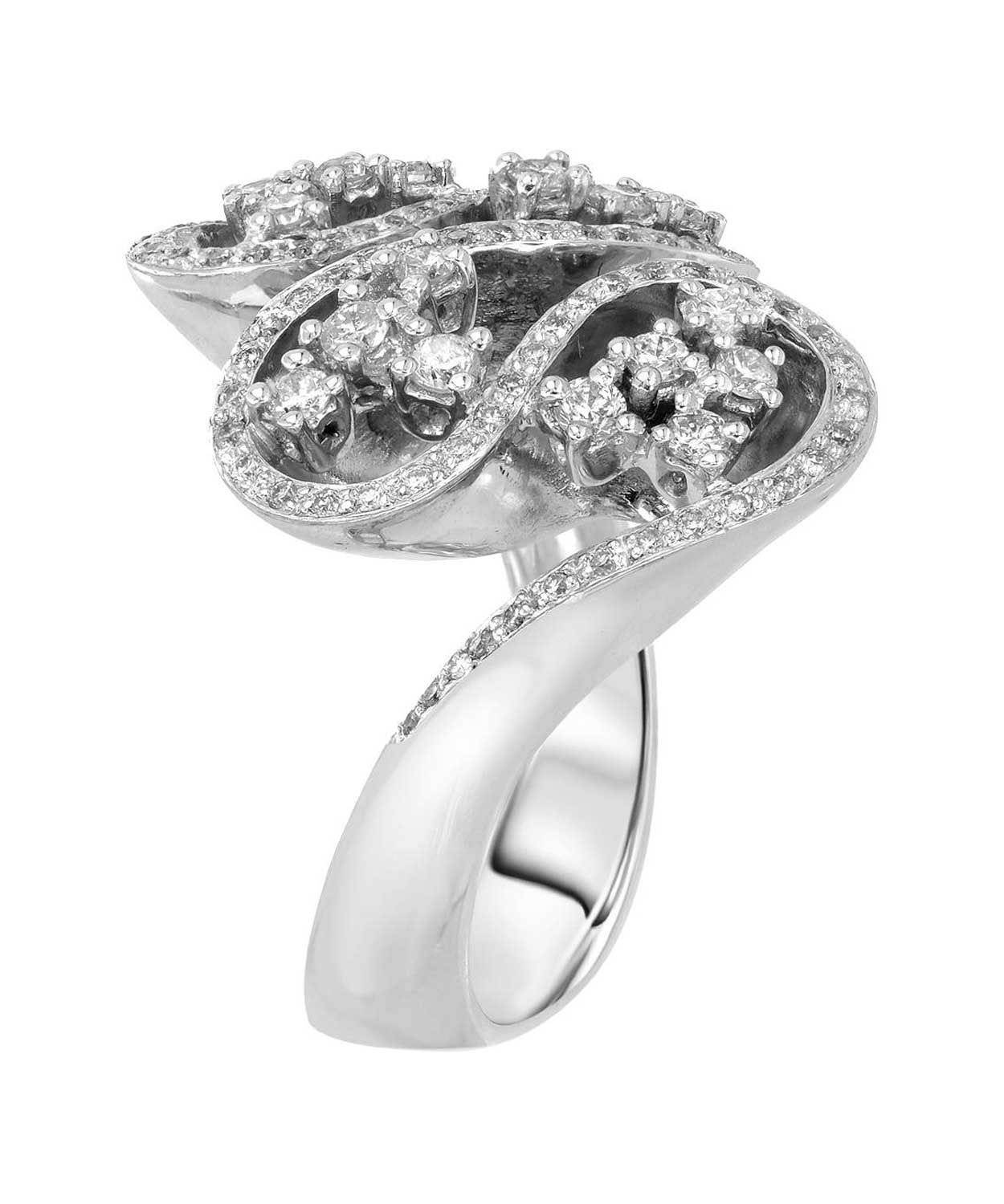 Allure Collection 0.90 ctw Diamond 14k White Gold Statement Right Hand Ring View 2