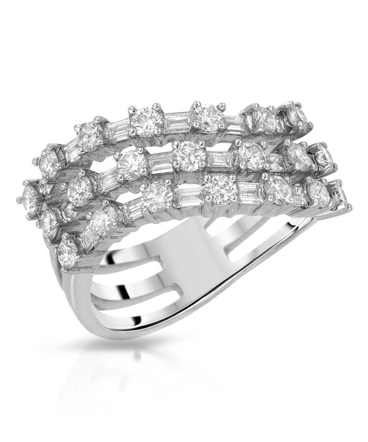 Glamour Collection 1.46 ctw Diamond 14k White Gold Contemporary Band View 1