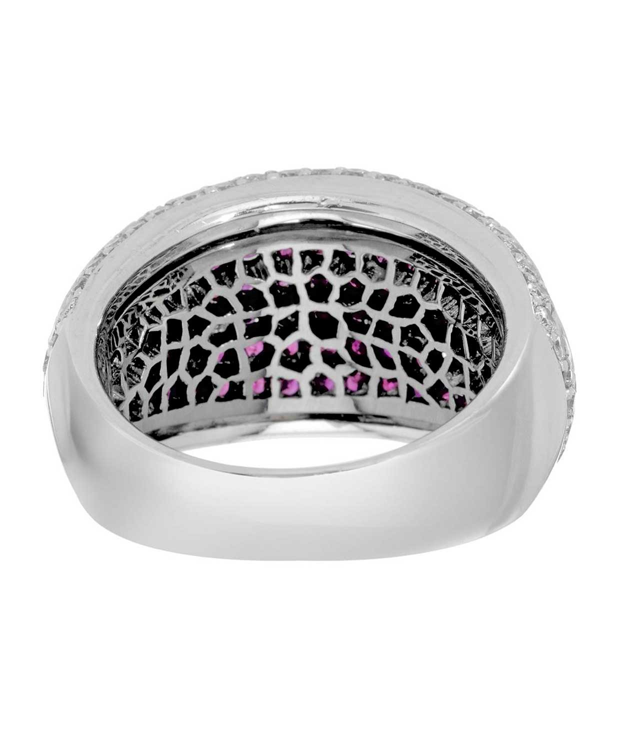 Allure Collection 2.25 ctw Natural Ruby and Diamond 14k White Gold Contemporary Ring View 3