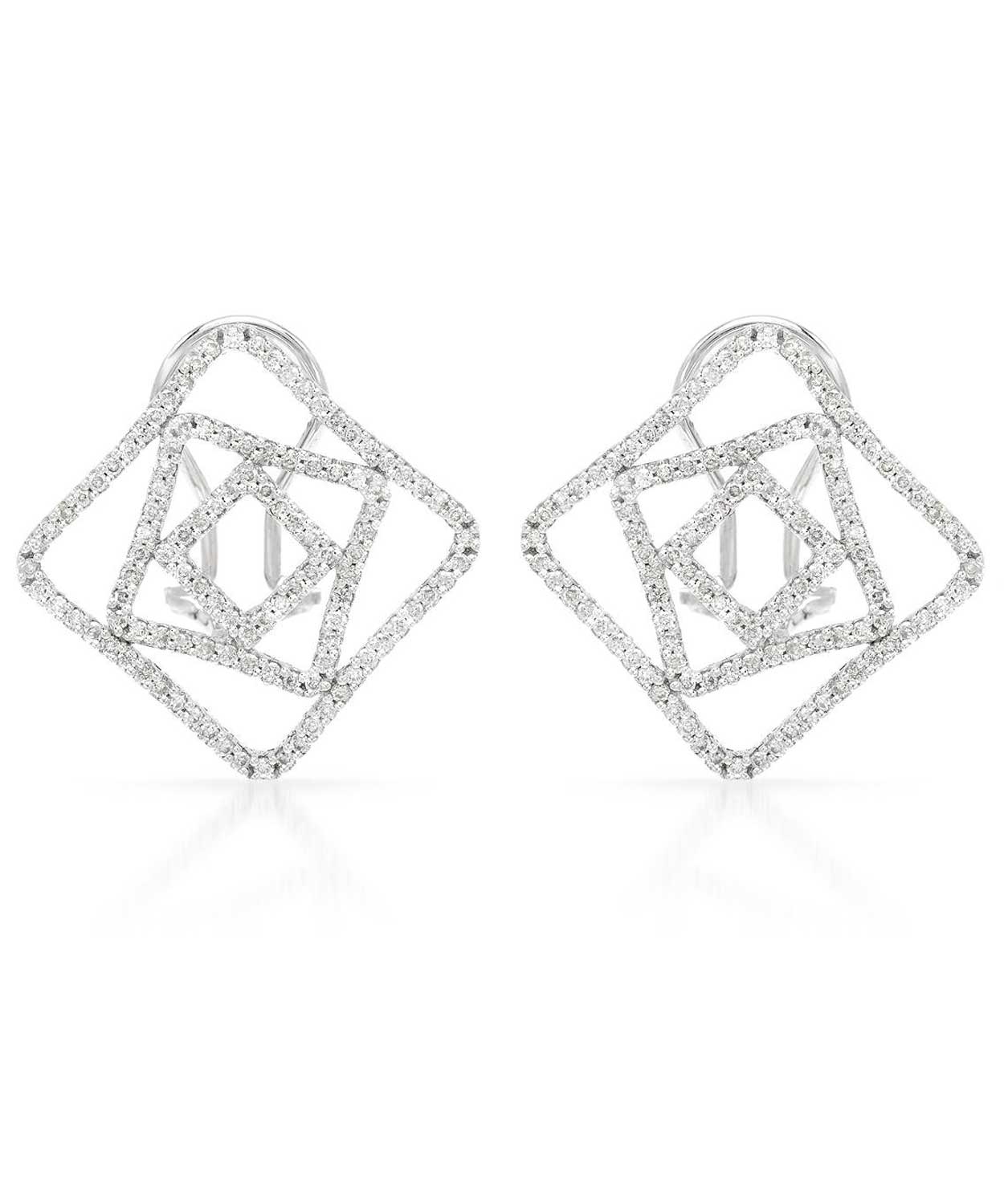 Allure Collection 0.95 ctw Diamond 14k Gold Contemporary Earrings View 1