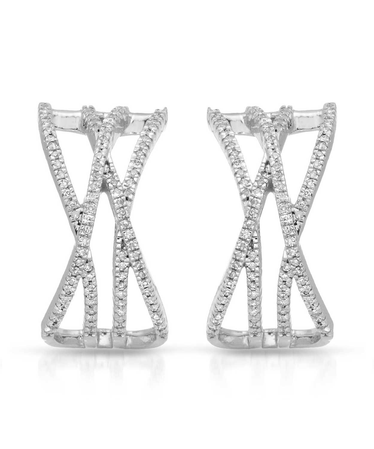 0.30 ctw Diamond 14k White Gold Contemporary Earrings View 1