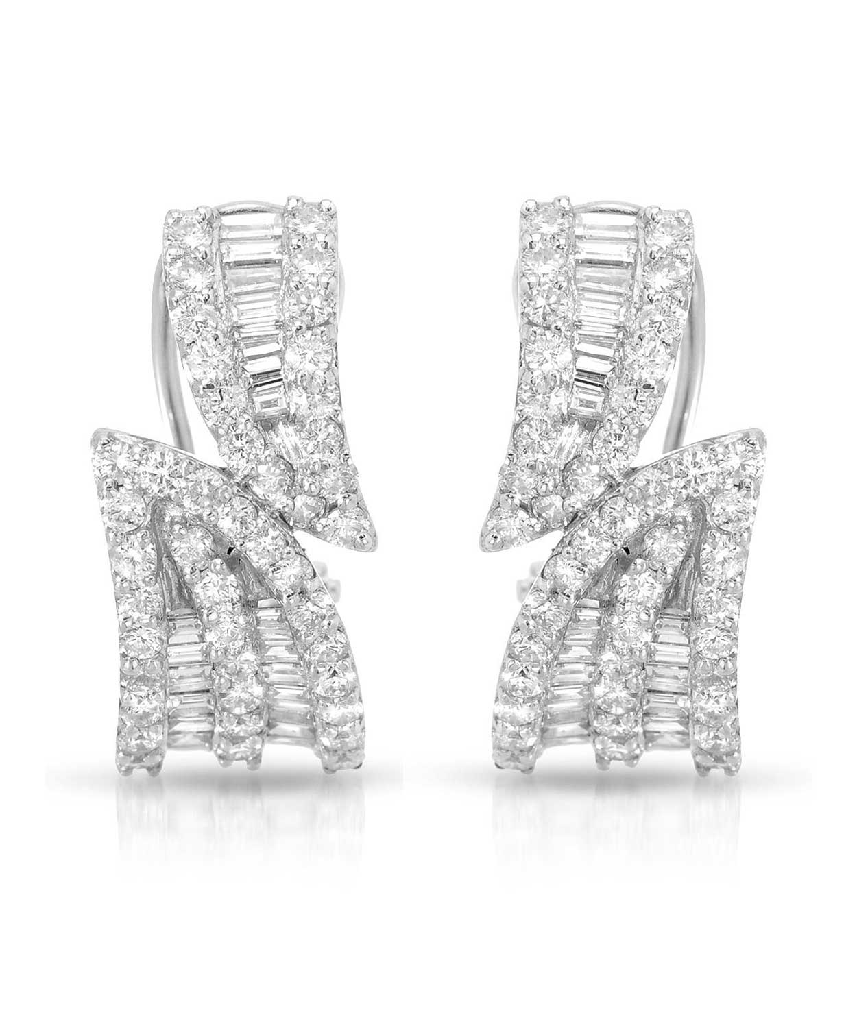 Allure Collection 2.00 ctw Diamond 18k White Gold Contemporary Earrings View 1