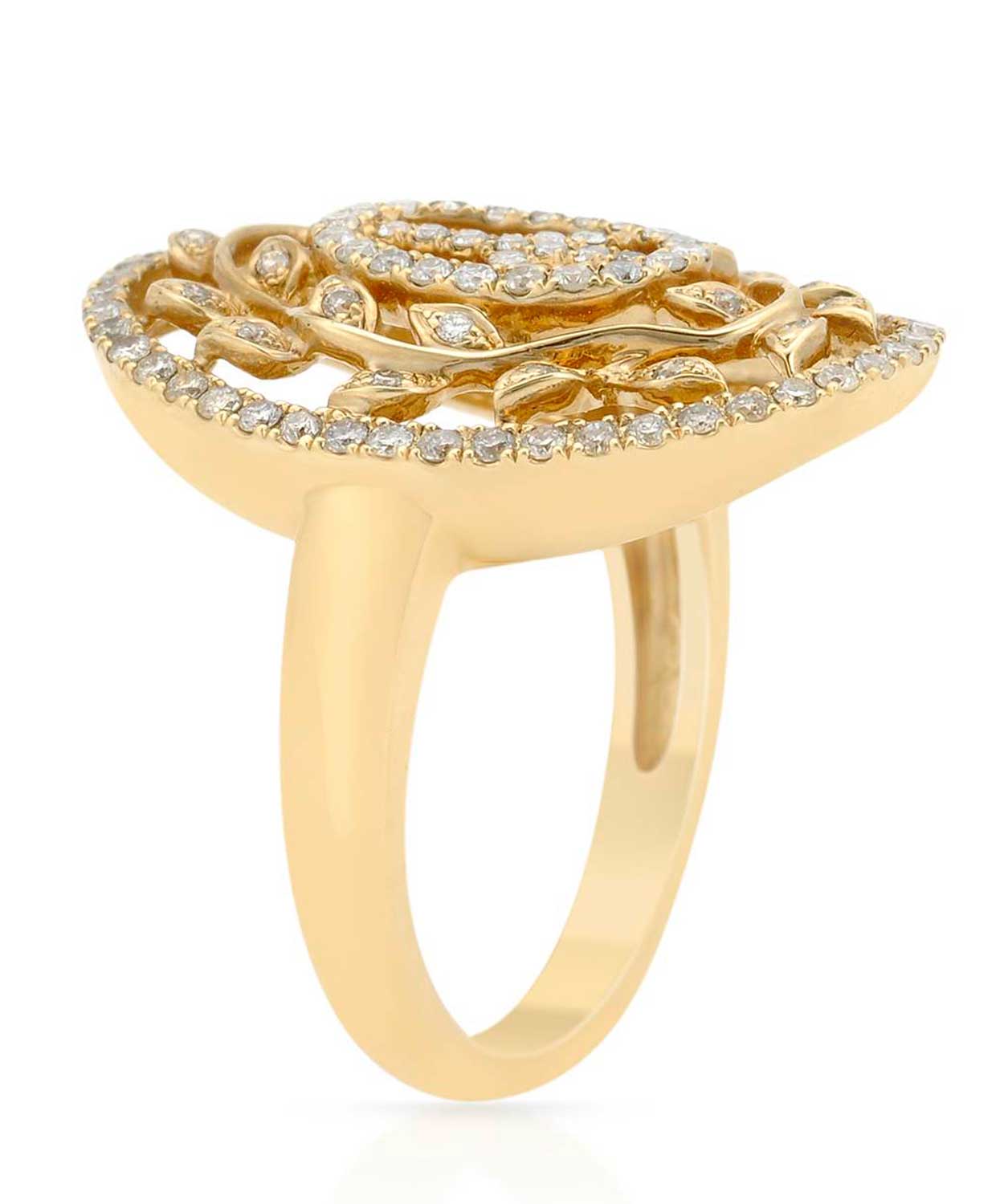 0.65 ctw Diamond 14k Yellow Gold Oval Right Hand Ring View 2