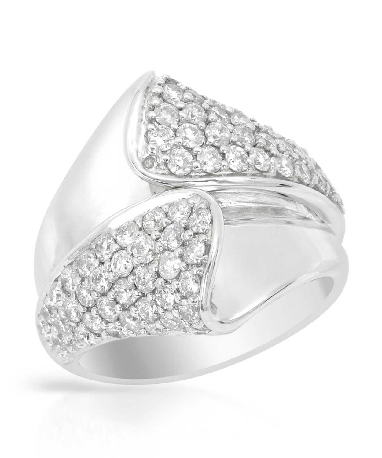 1.52 ctw Diamond 18k White Gold Elegant Right Hand Ring View 1