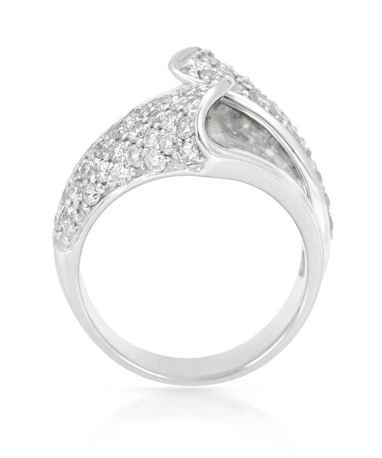 1.52 ctw Diamond 18k White Gold Elegant Right Hand Ring View 2
