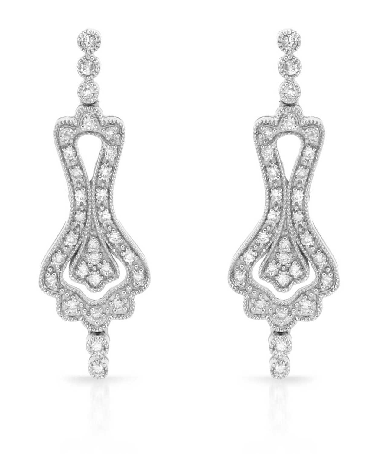 0.65 ctw Diamond 14k White Gold Elegant Earrings View 1