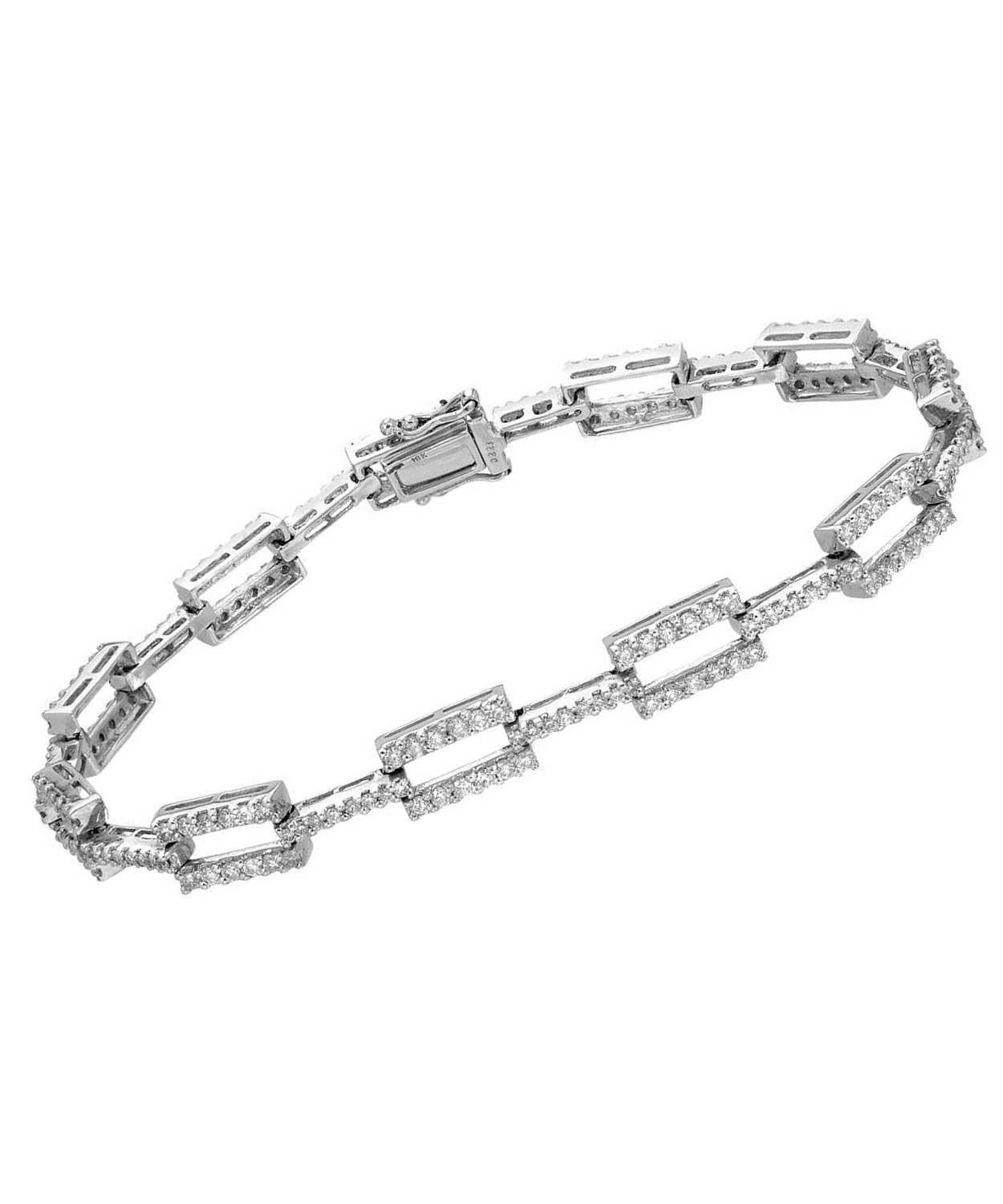 2.25 ctw Diamond 18k White Gold Rectangle Link Bracelet View 1
