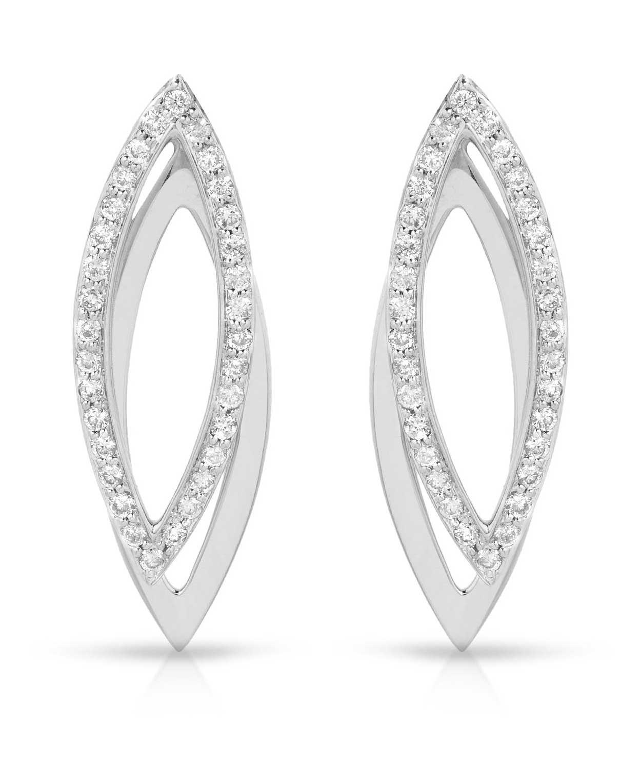 0.67 ctw Diamond 18k White Gold Marquise Shape Double Dangle Earrings View 1