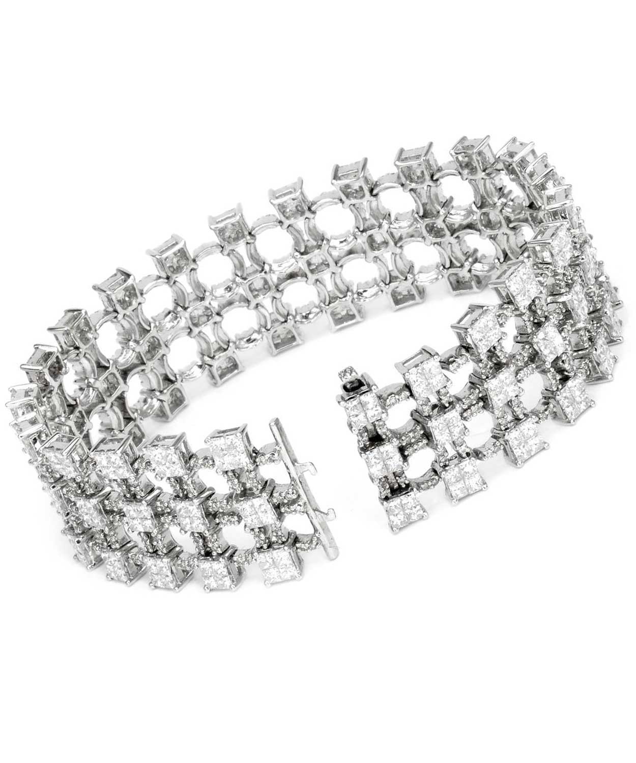 One of a Kind 14.25 ctw Diamonds 14k White Gold Labor Intensive Statement Bracelet View 3