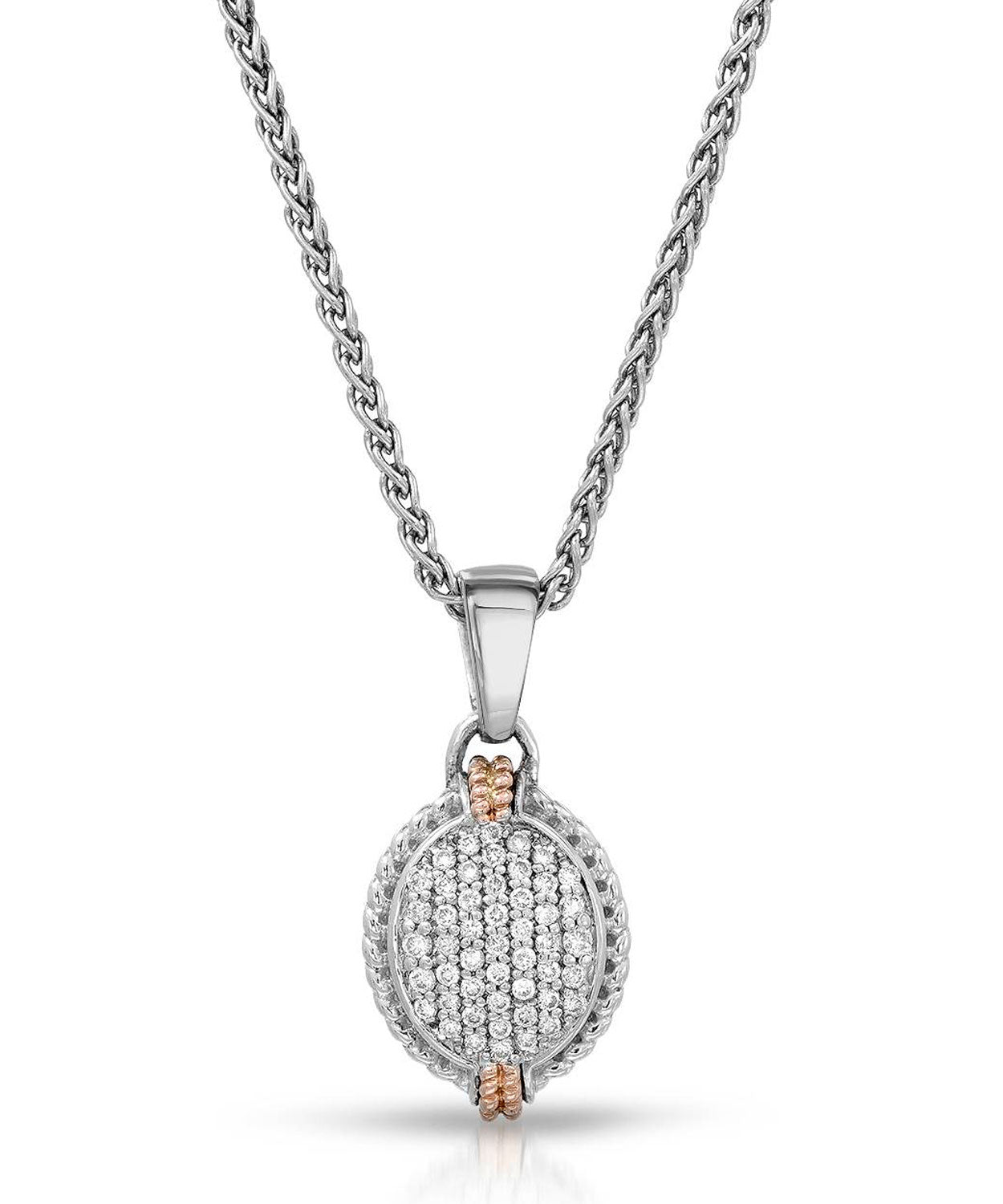 Colore by Simon Golub 0.31 ctw Diamond 925 Sterling Silver Pendant With Chain - With 18k Gold Inlay View 1