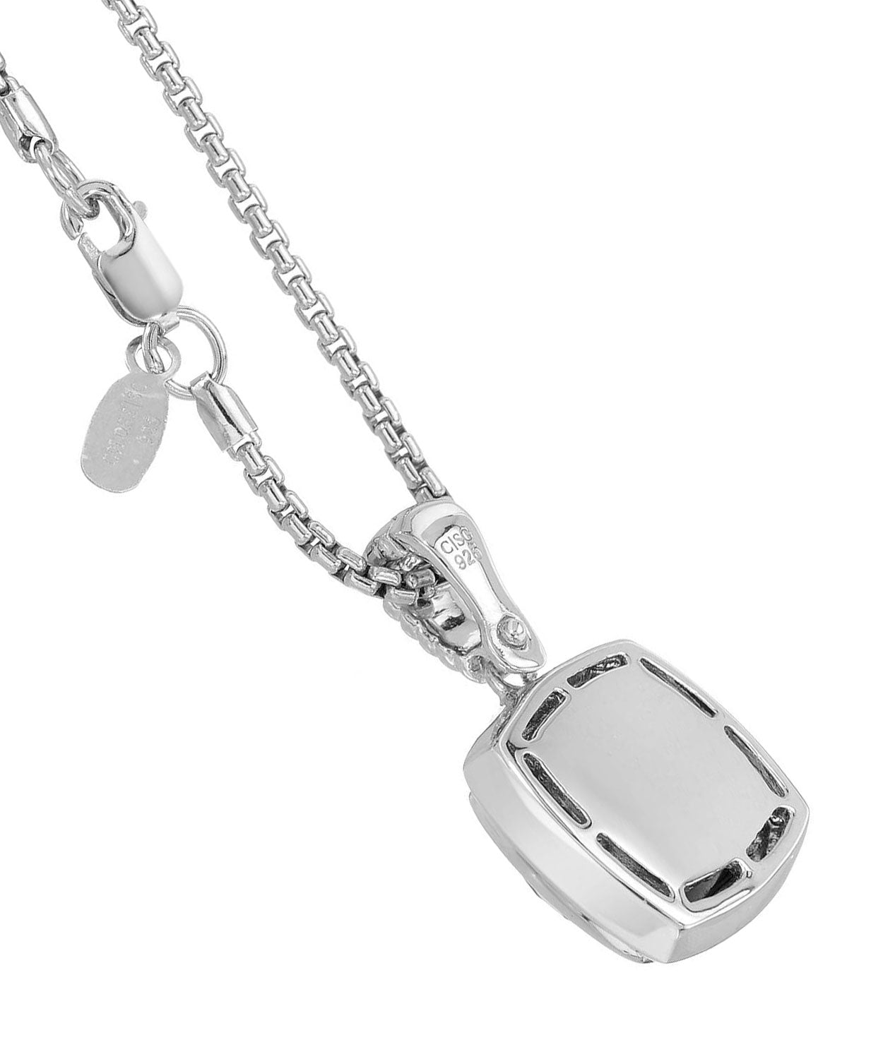 Colore by Simon Golub Natural Quartz Rhodium Plated 925 Sterling Silver Pendant With Chain - With Mother Of Pearl Inlay View 2