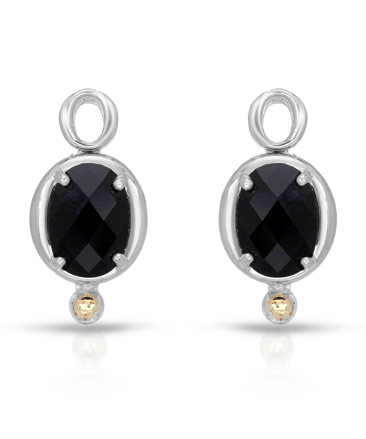Colore by Simon Golub Natural Onyx 925 Sterling Silver Earrings - With 18k Gold Inlay View 1