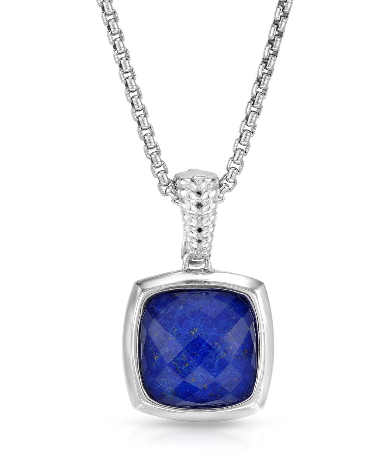 Colore by Simon Golub Natural Lapis Lazuli Doublet Rhodium Plated 925 Sterling Silver Pendant With Chain View 1