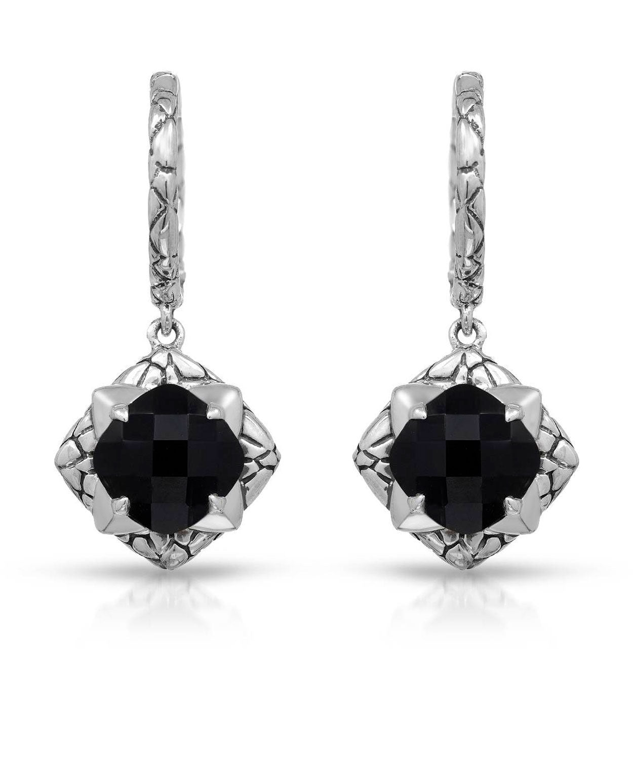 Colore by Simon Golub Natural Black Onyx Rhodium Plated 925 Sterling Silver Dangle Earrings View 1