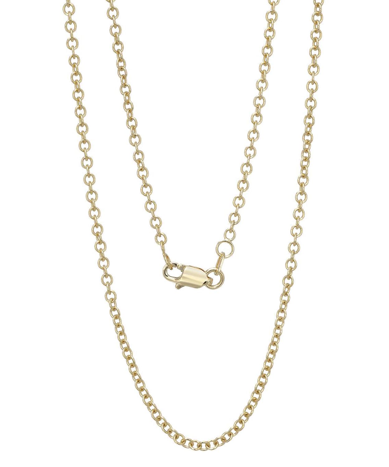 2.1mm 14k Yellow Gold Rolo Chain View 2