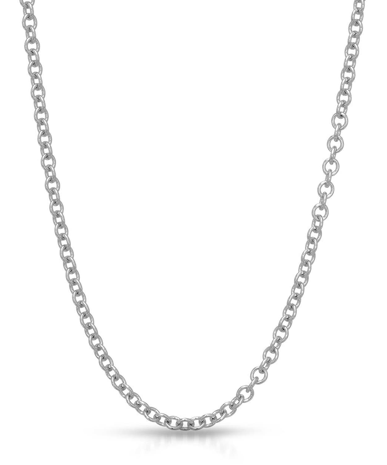 ESEMCO 2.5mm 14k Solid White Gold Rolo Chain View 1