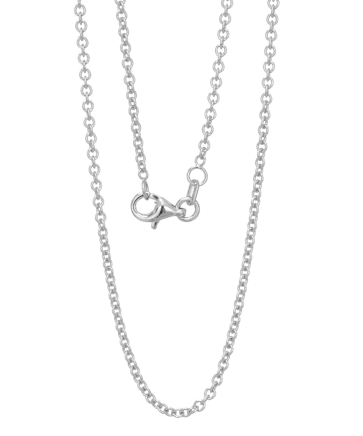 1.8mm 14k White Gold Rolo Chain View 2