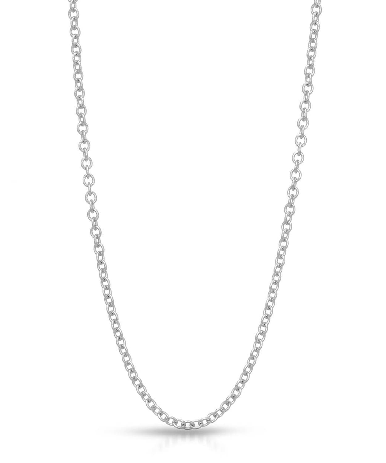 1.6mm 14k White Gold Rolo Chain View 1