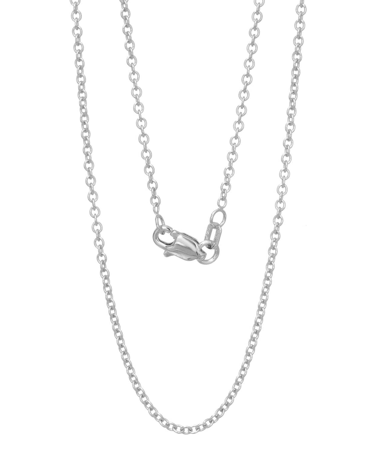 1.6mm 14k White Gold Rolo Chain View 2