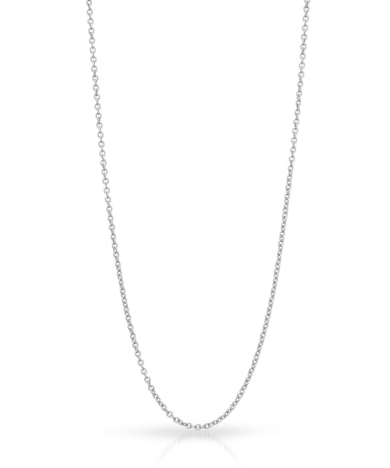 1mm 14k White Gold Rolo Chain View 1