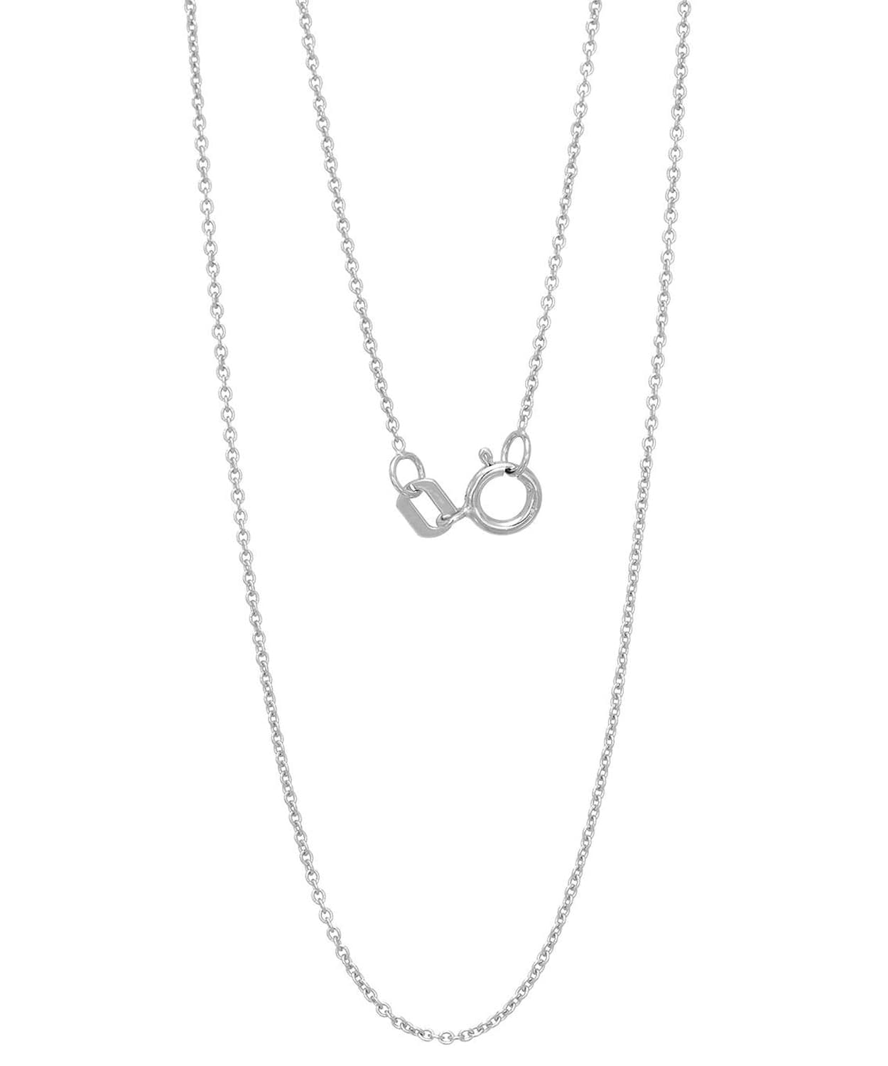 1mm 14k White Gold Rolo Chain View 2