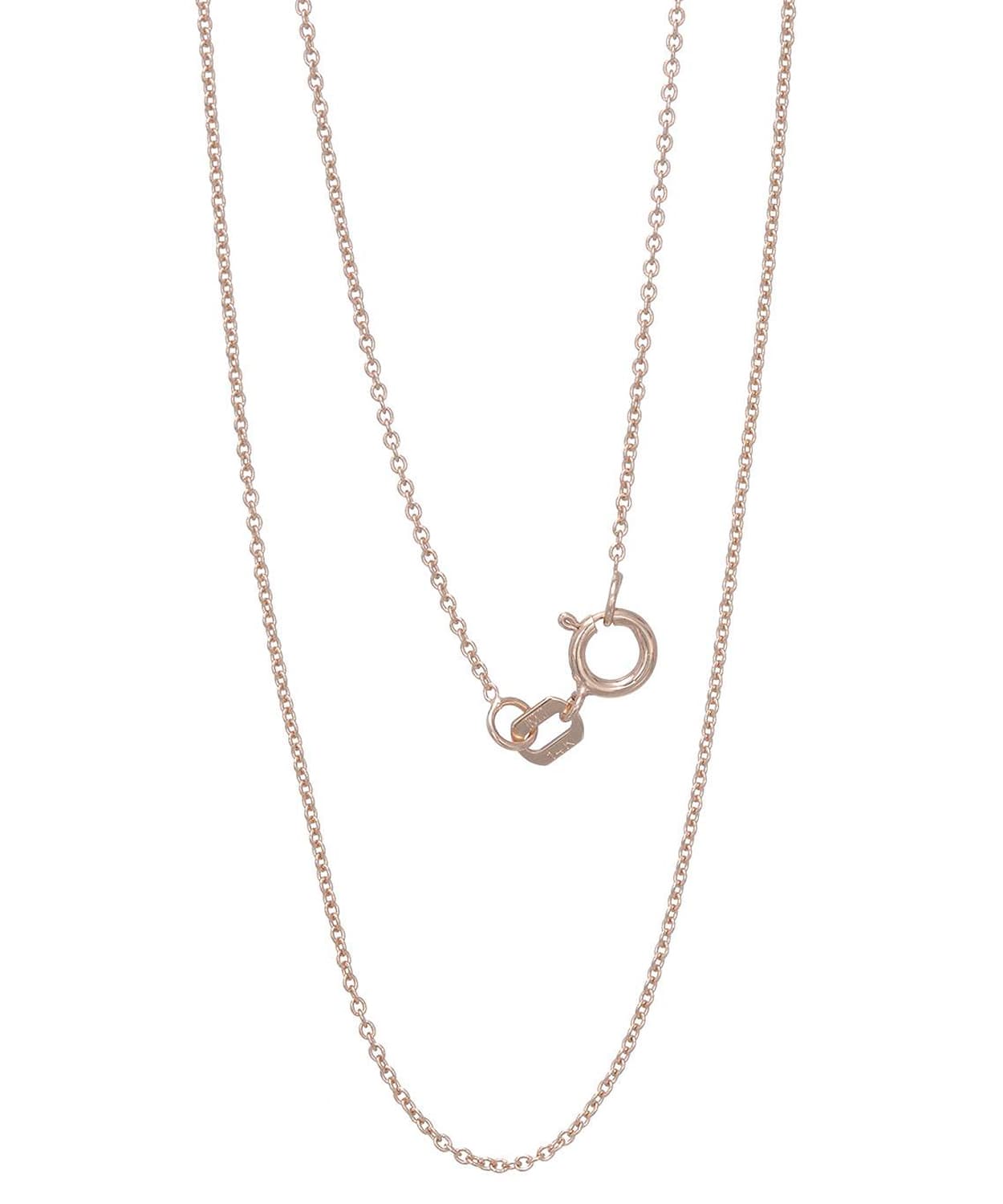 1mm 14k Rose Gold Rolo Chain View 2