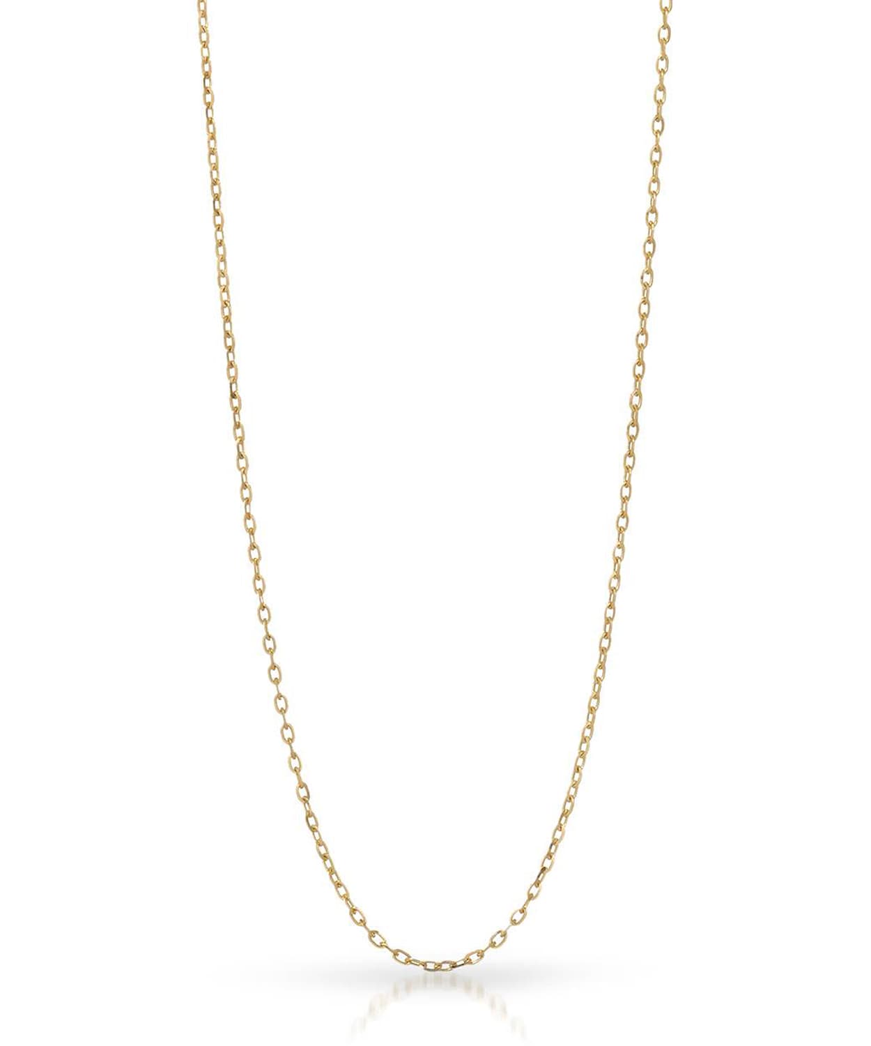 1.25mm 14k Yellow Gold Diamond Cut Oval Rolo Chain View 1