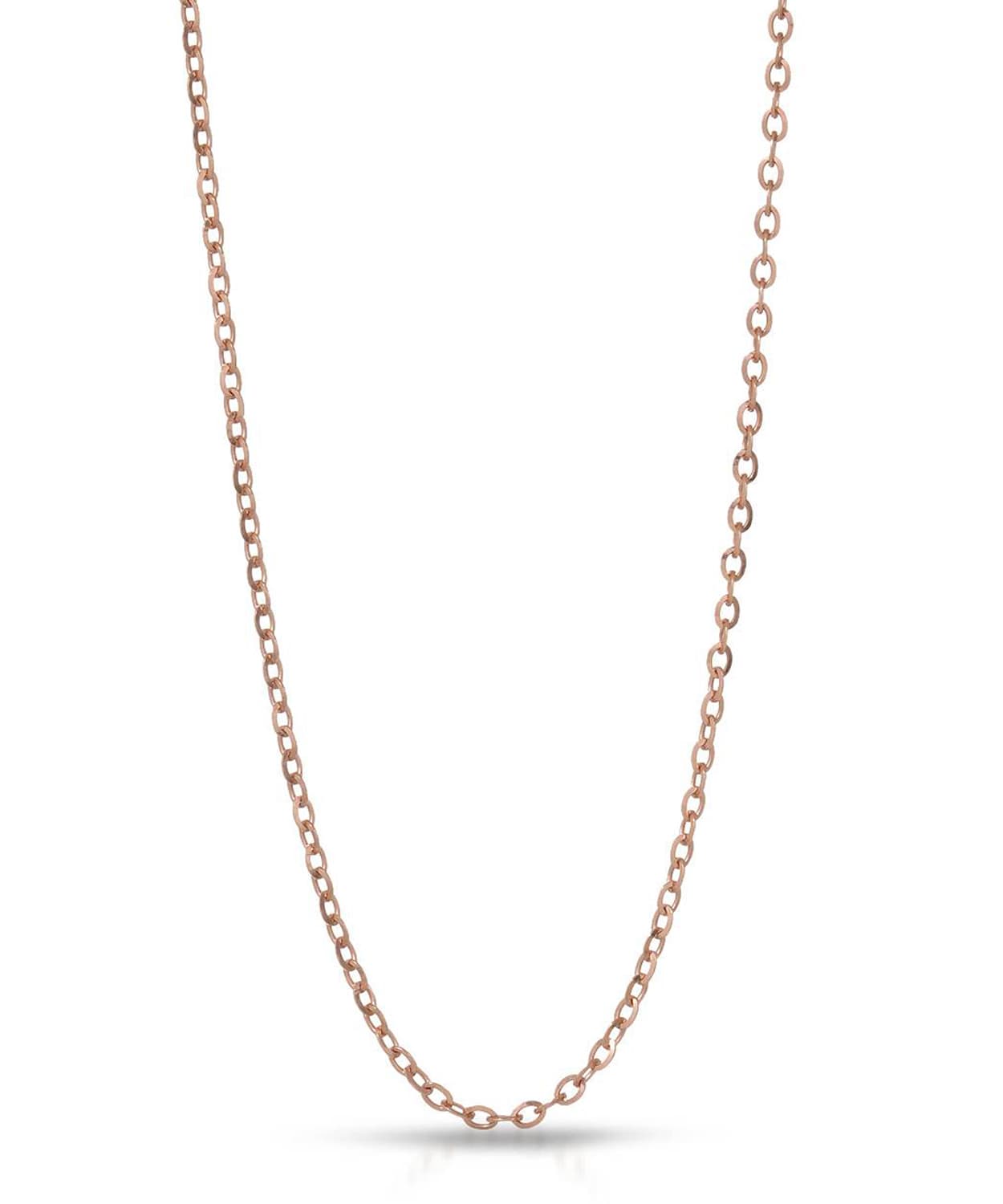 1.6mm 14k Rose Gold Diamond Cut Oval Rolo Chain View 1