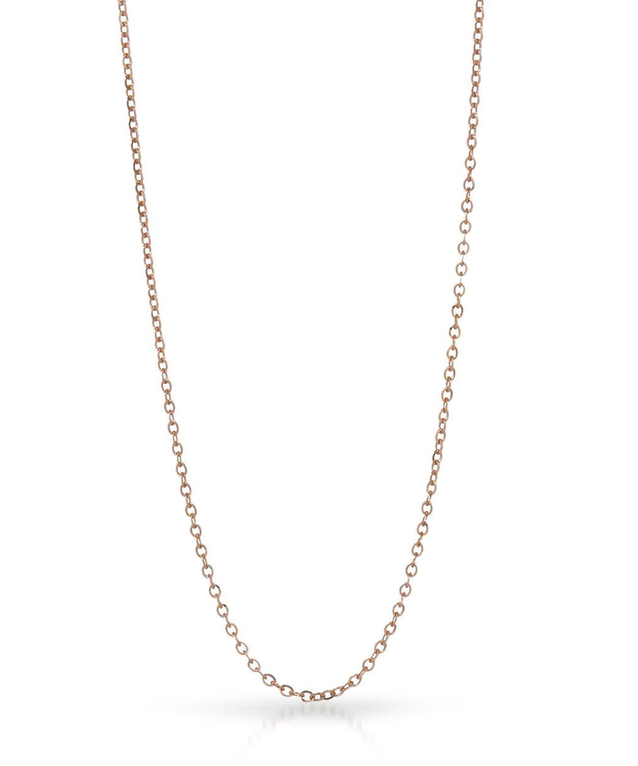 1.25mm 14k Rose Gold Diamond Cut Oval Rolo Chain View 1