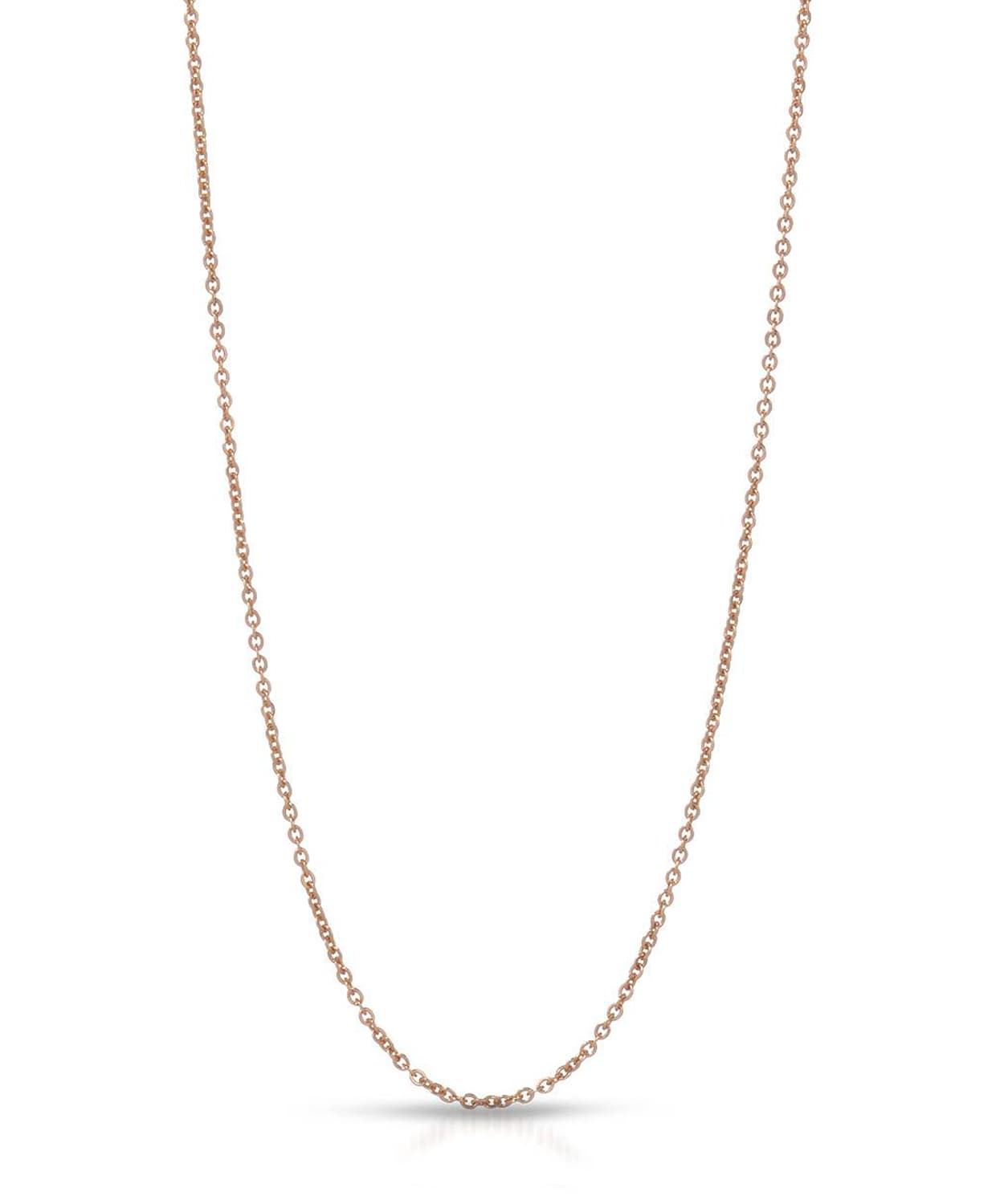1.0mm 14k Rose Gold Diamond Cut Oval Rolo Chain View 1