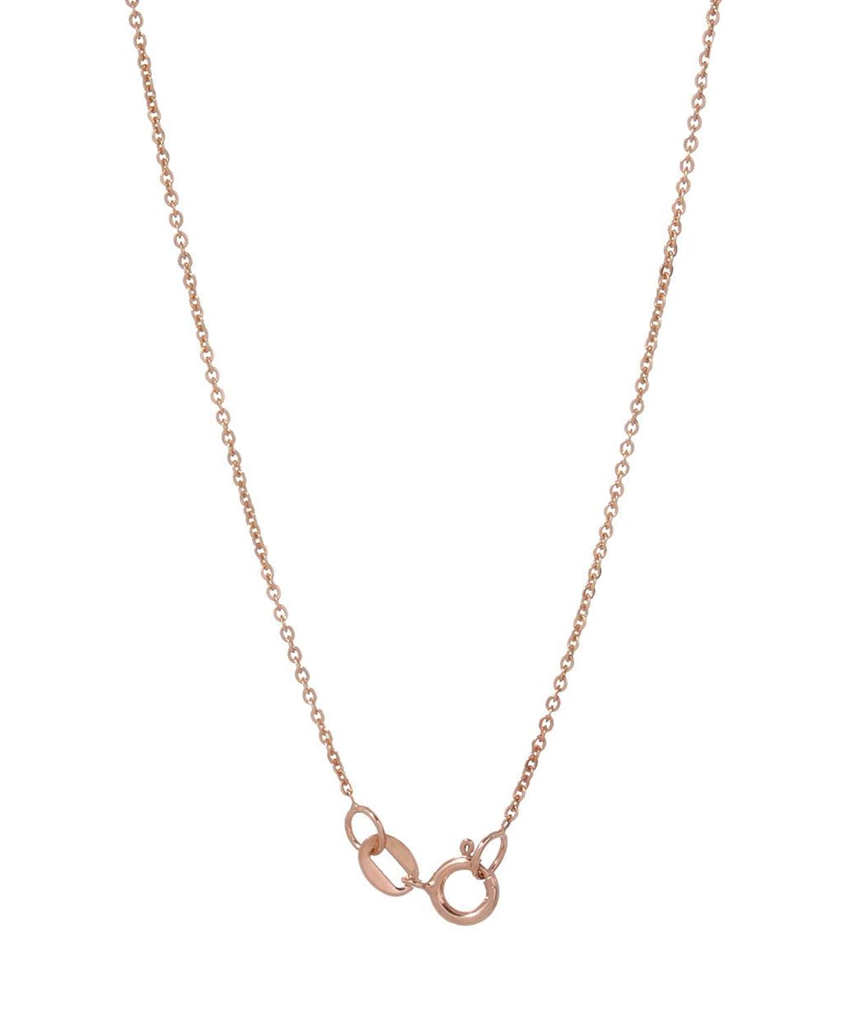 1.0mm 14k Rose Gold Diamond Cut Oval Rolo Chain View 2