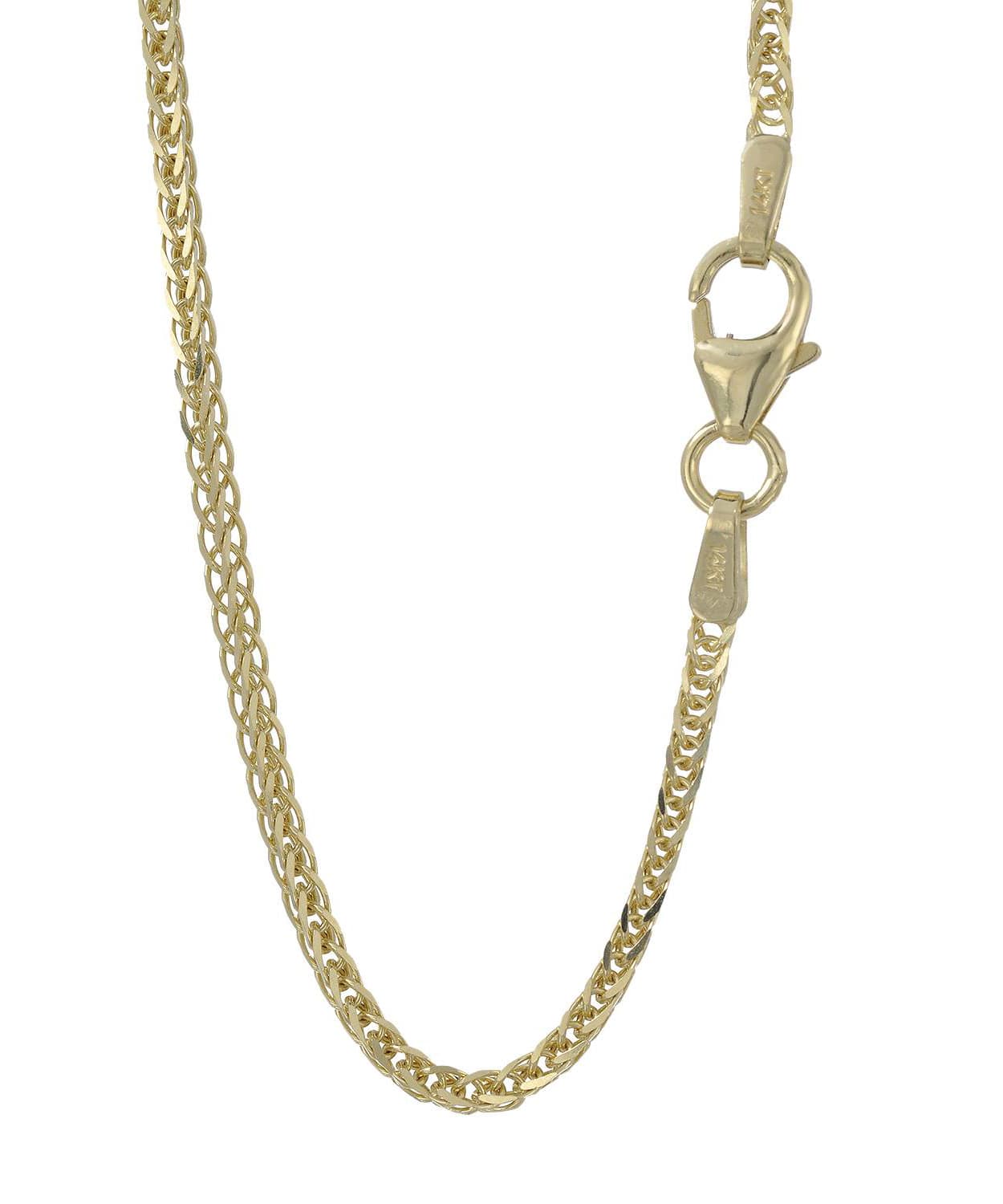1.3mm 14k Yellow Gold Square Wheat Chain View 2