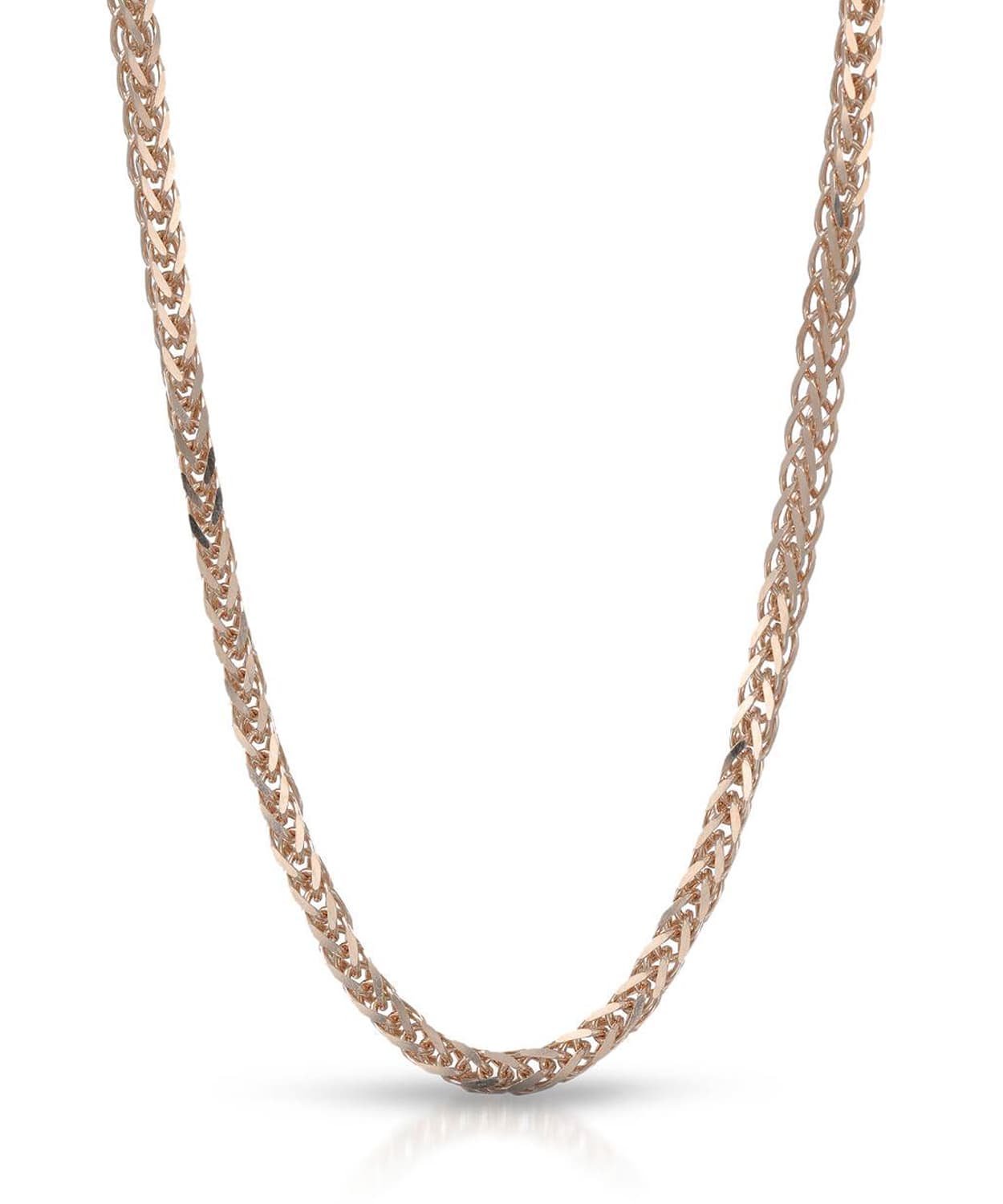 1.3mm 14k Rose Gold Square Wheat Chain View 1
