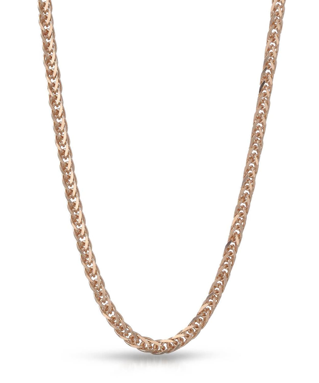 1.2mm 14k Rose Gold Square Wheat Chain View 1